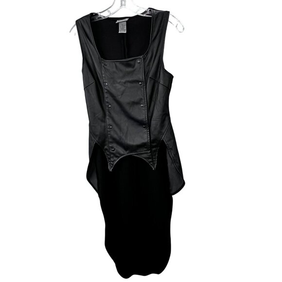 Disney Maleficent Vest S Black Pleather Snaps Whimsigoth Steampunk Goth Witchy - Picture 1 of 8